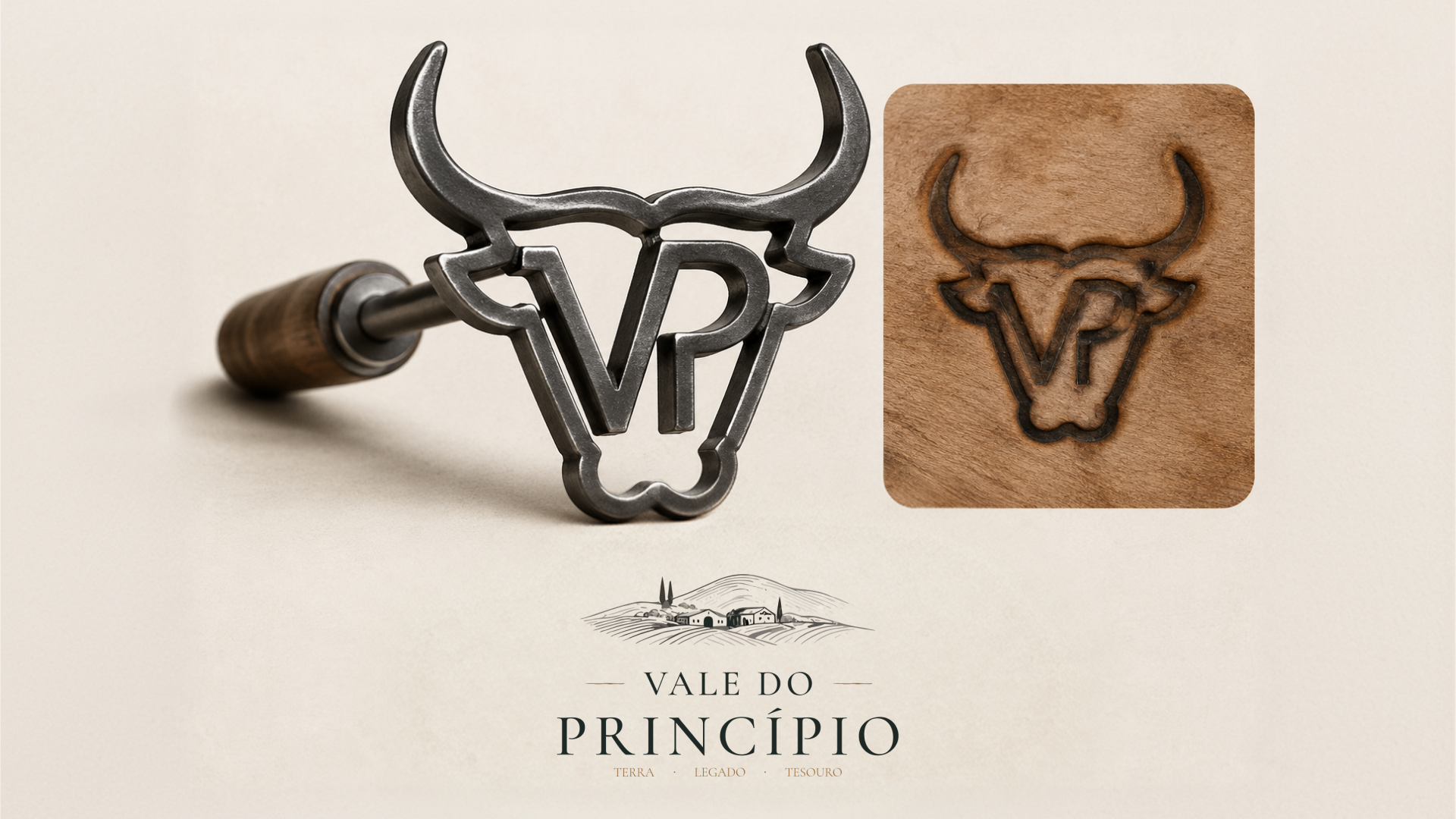 Ferro VP usado para marcar o rebanho Vale do Princípio